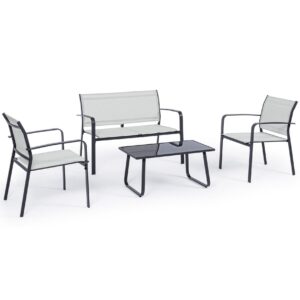 Set salotto Arent antracite 4pz da giardino - Bizzotto
