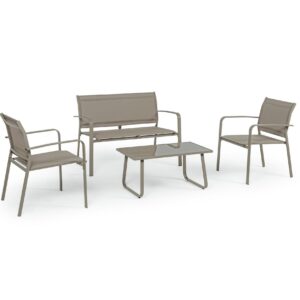 Set salotto Arent tortora 4pz da giardino - Bizzotto