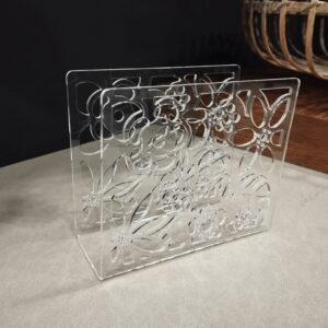 Porta Tovaglioli in plexiglas "Primavera" - finitura trasparente