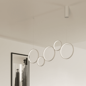 Lampada a sospensione "Fredy" bianca 60w 6900lm cct 115x150x8cm