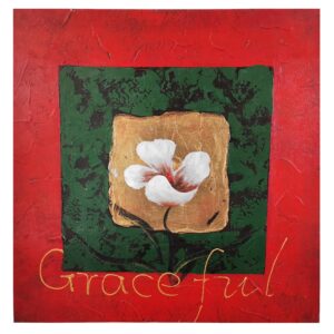 Quadro su tela graceful rosso ed oro 60x60